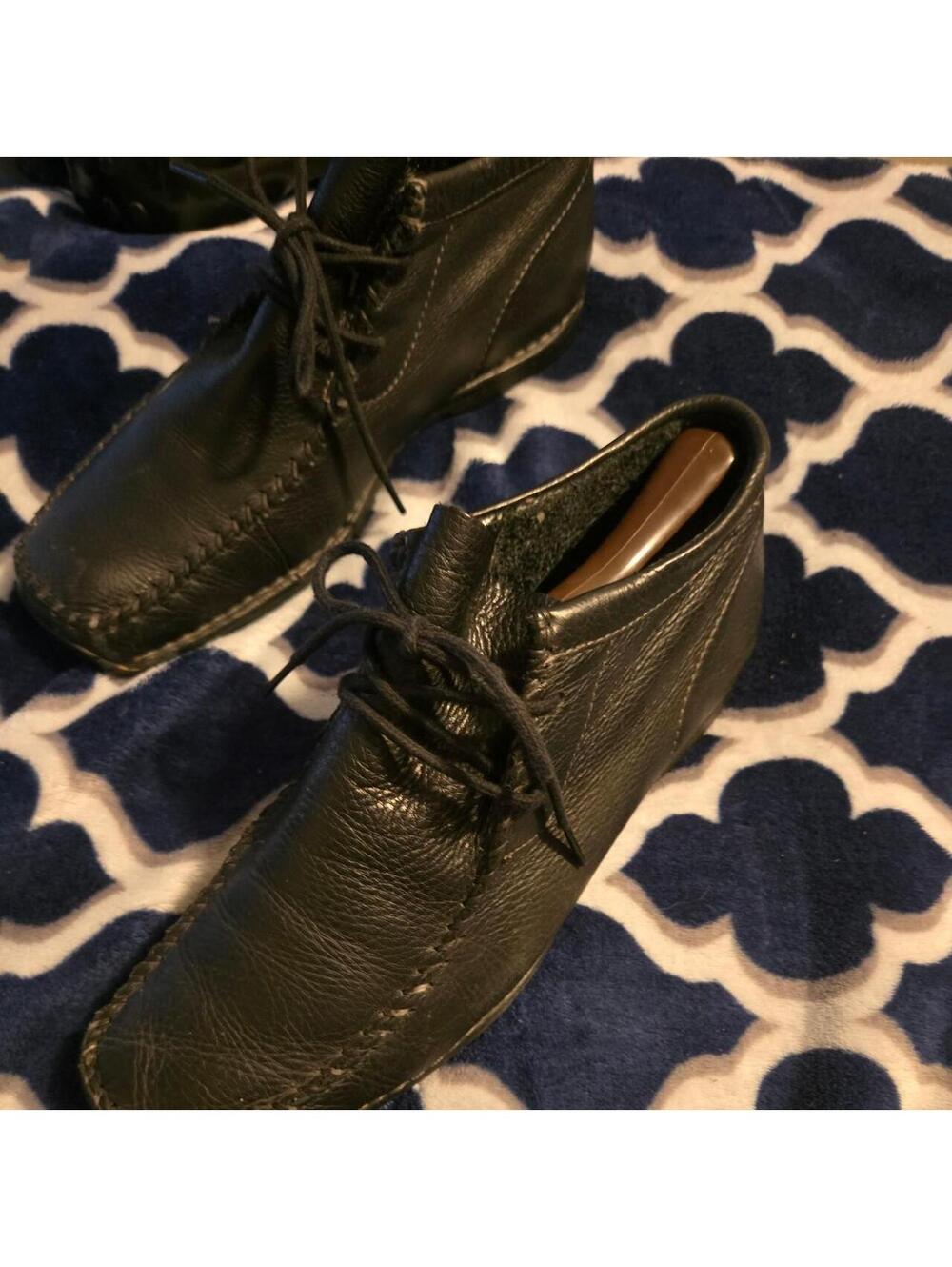 GBX Black Leather Lace-Up Ankle Boots Men's Size 10